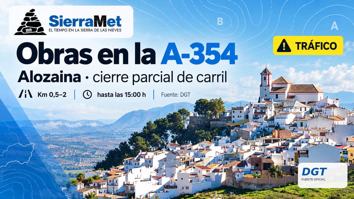Obras A-354 Alozaina: nuevo cierre de carril el 15 de octubre